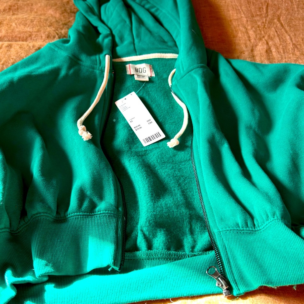 BDG XS aqua crop hoodie